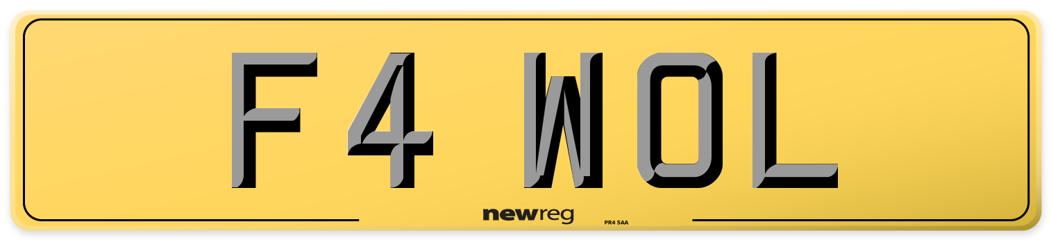 F4 WOL Rear Number Plate