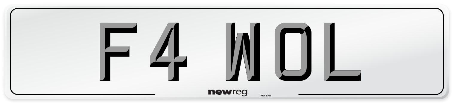 F4 WOL Front Number Plate