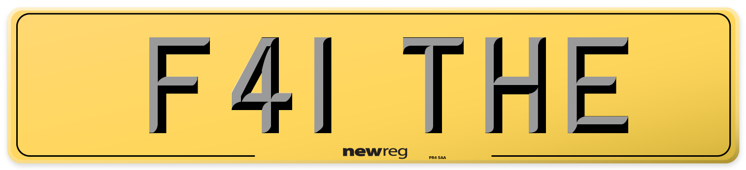 F41 THE Rear Number Plate