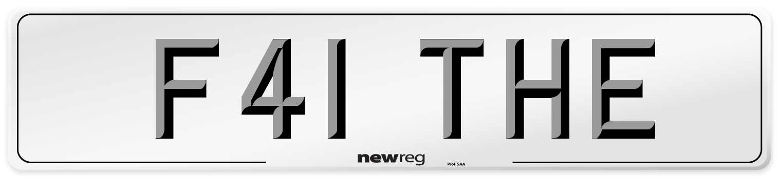 F41 THE Front Number Plate