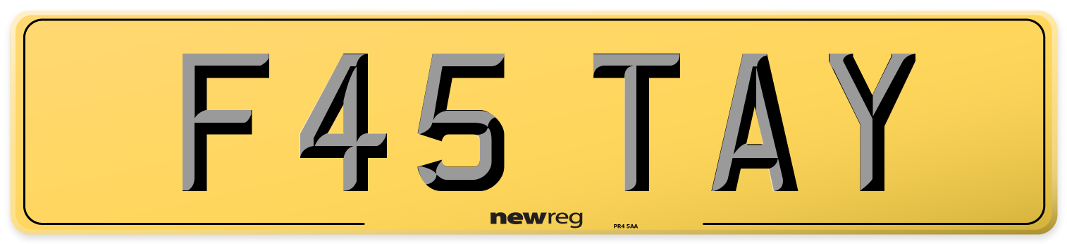 F45 TAY Rear Number Plate