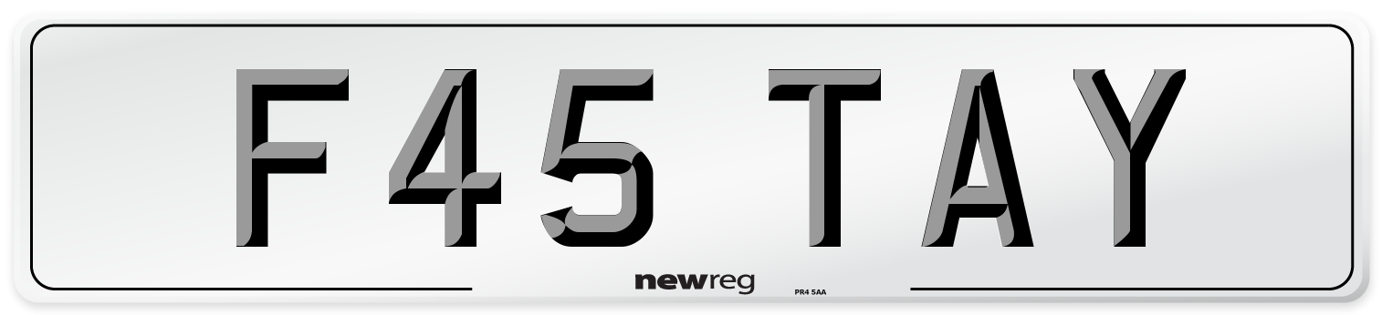 F45 TAY Front Number Plate