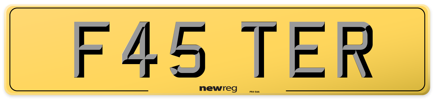 F45 TER Rear Number Plate