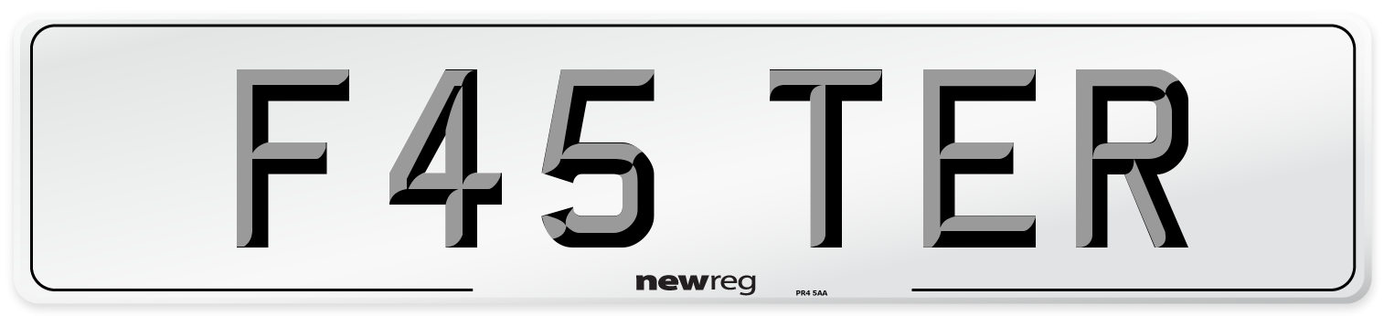 F45 TER Front Number Plate