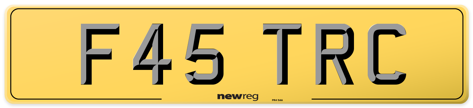 F45 TRC Rear Number Plate