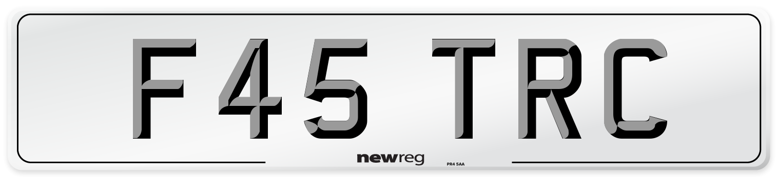 F45 TRC Front Number Plate