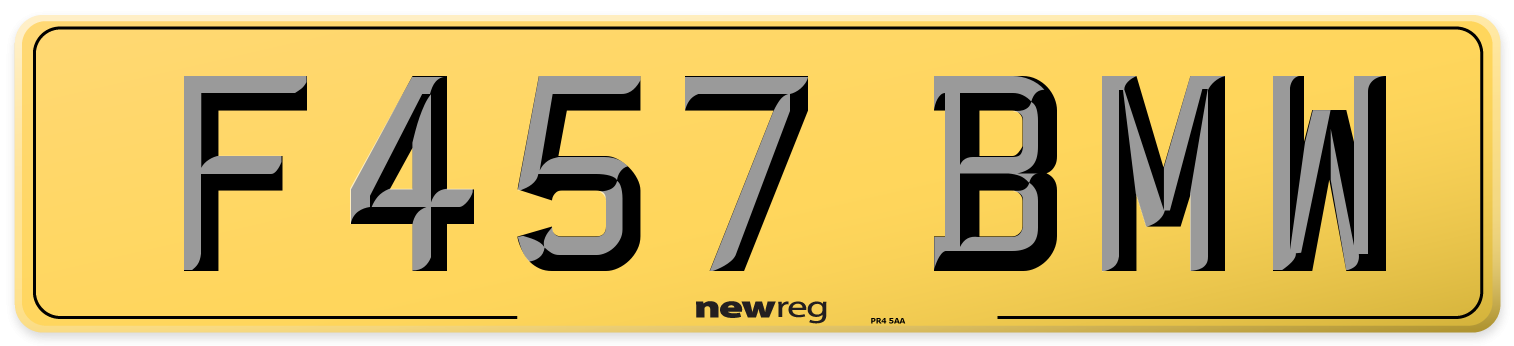 F457 BMW Rear Number Plate