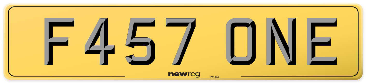 F457 ONE Rear Number Plate
