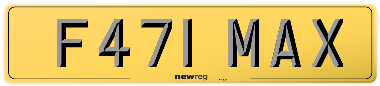 F471 MAX Rear Number Plate