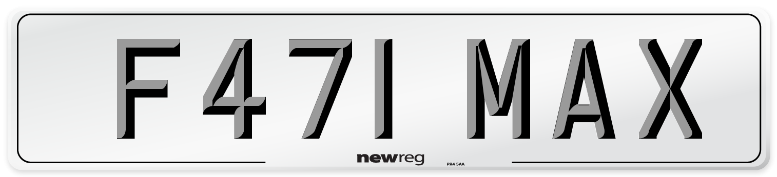 F471 MAX Front Number Plate
