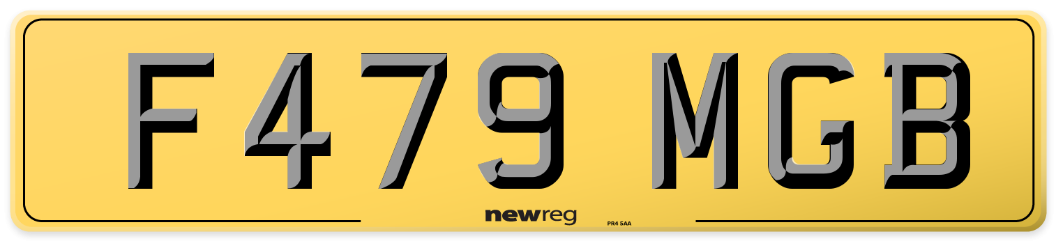 F479 MGB Rear Number Plate
