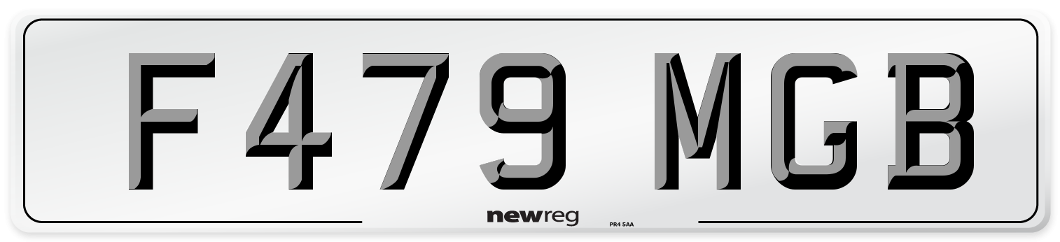 F479 MGB Front Number Plate