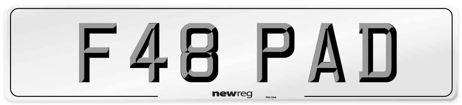 F48 PAD Front Number Plate