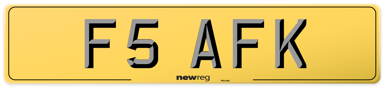 F5 AFK Rear Number Plate