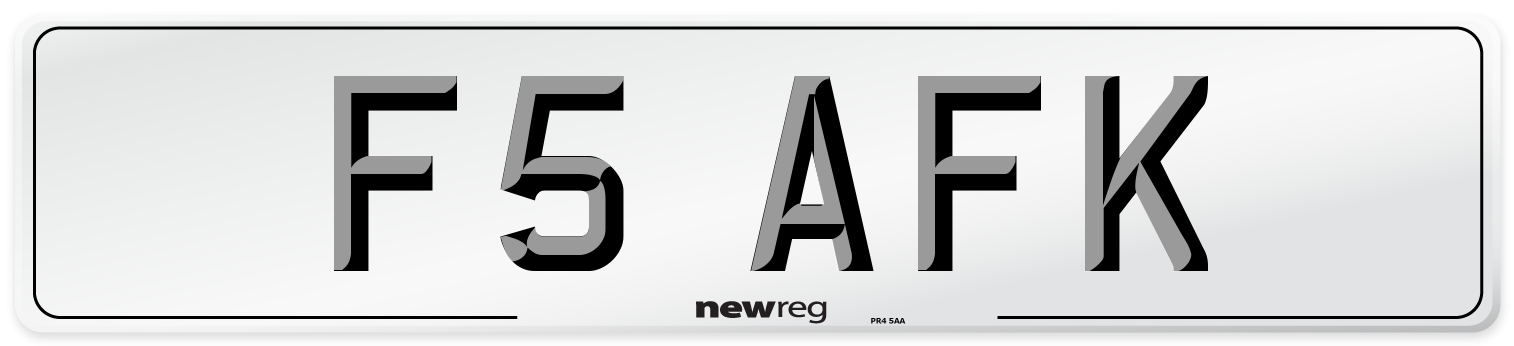 F5 AFK Front Number Plate