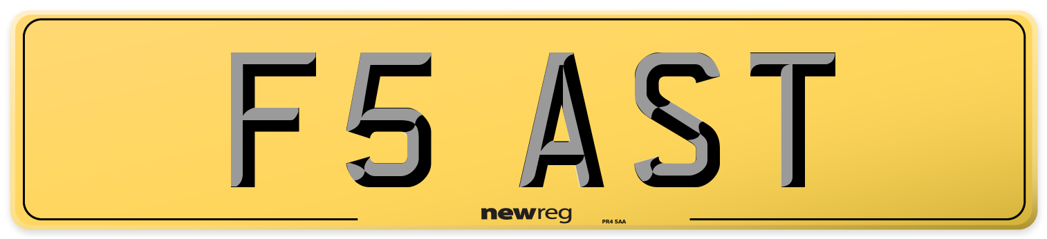 F5 AST Rear Number Plate