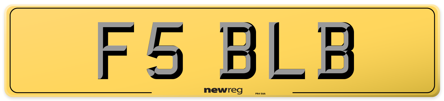 F5 BLB Rear Number Plate