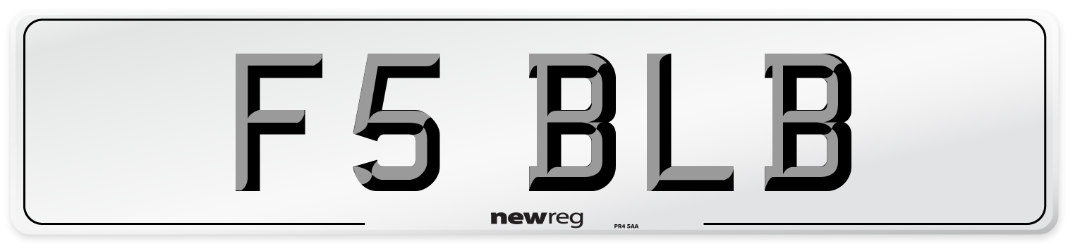 F5 BLB Front Number Plate