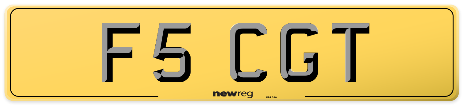 F5 CGT Rear Number Plate
