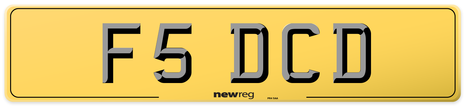 F5 DCD Rear Number Plate
