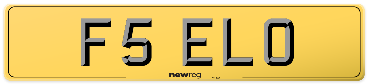 F5 ELO Rear Number Plate