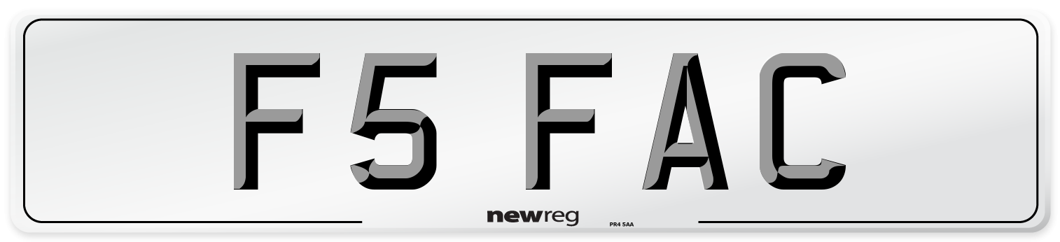 F5 FAC Front Number Plate