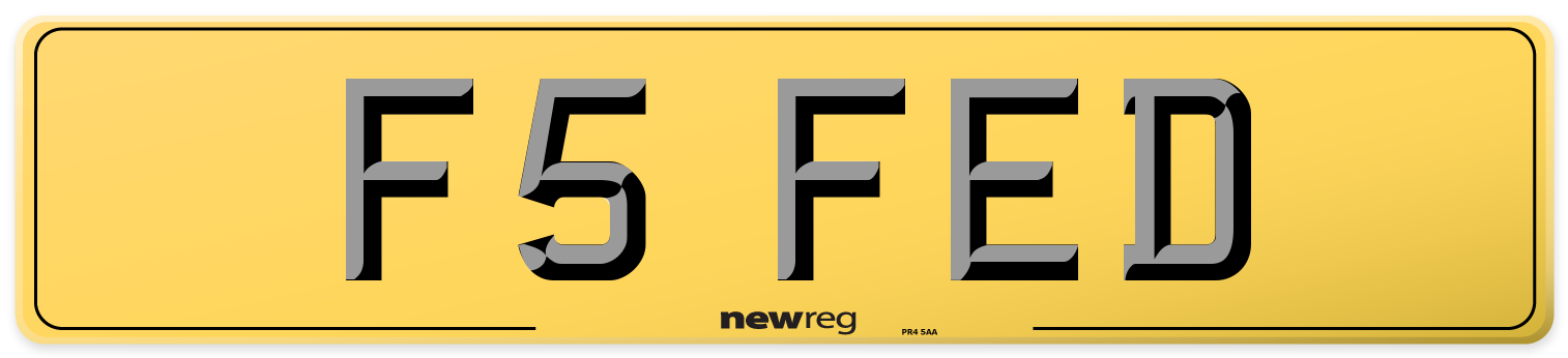 F5 FED Rear Number Plate