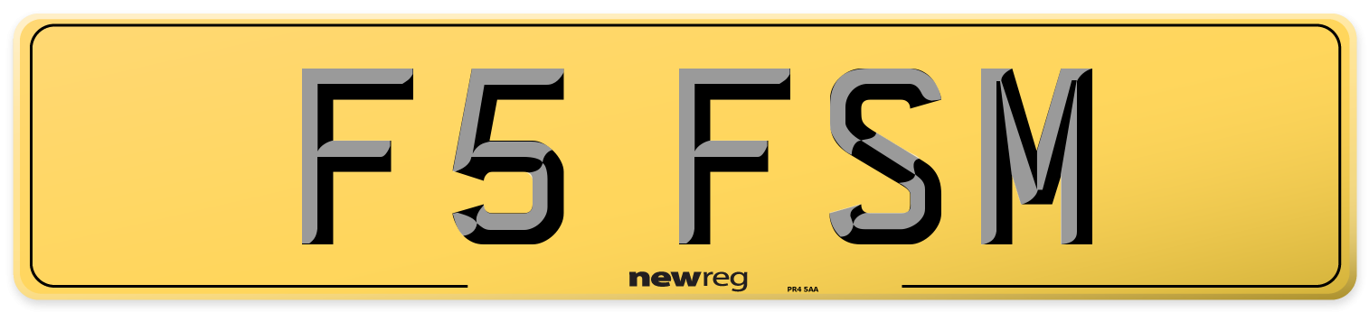 F5 FSM Rear Number Plate