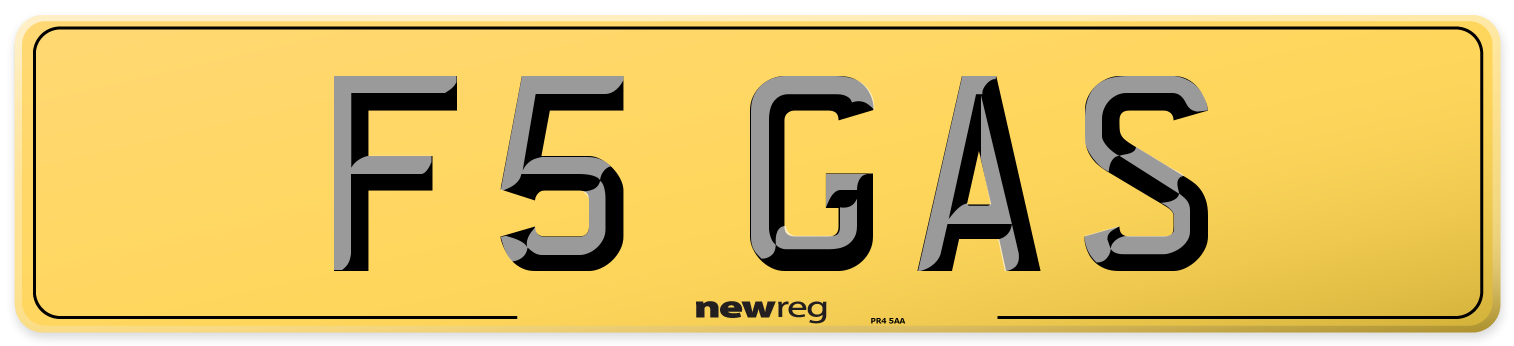 F5 GAS Rear Number Plate