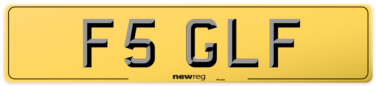 F5 GLF Rear Number Plate