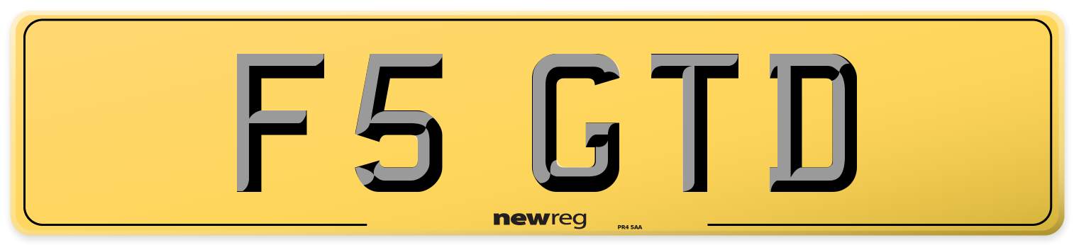 F5 GTD Rear Number Plate