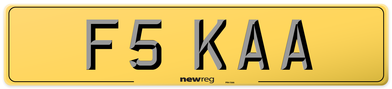 F5 KAA Rear Number Plate