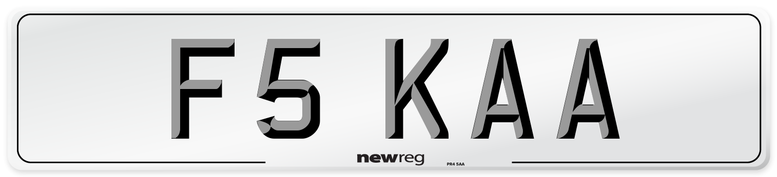 F5 KAA Front Number Plate