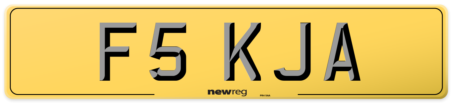 F5 KJA Rear Number Plate