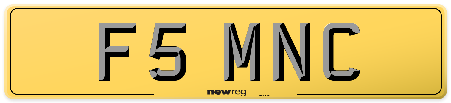 F5 MNC Rear Number Plate
