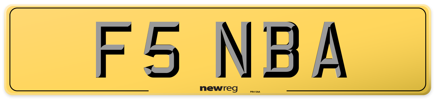 F5 NBA Rear Number Plate