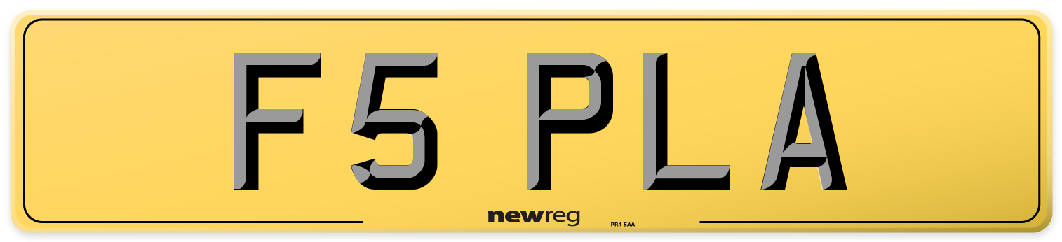 F5 PLA Rear Number Plate