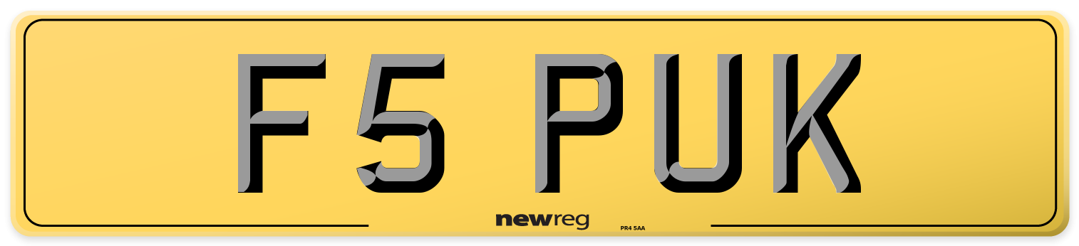 F5 PUK Rear Number Plate