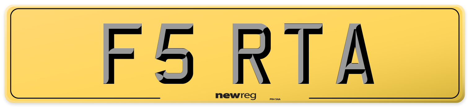 F5 RTA Rear Number Plate