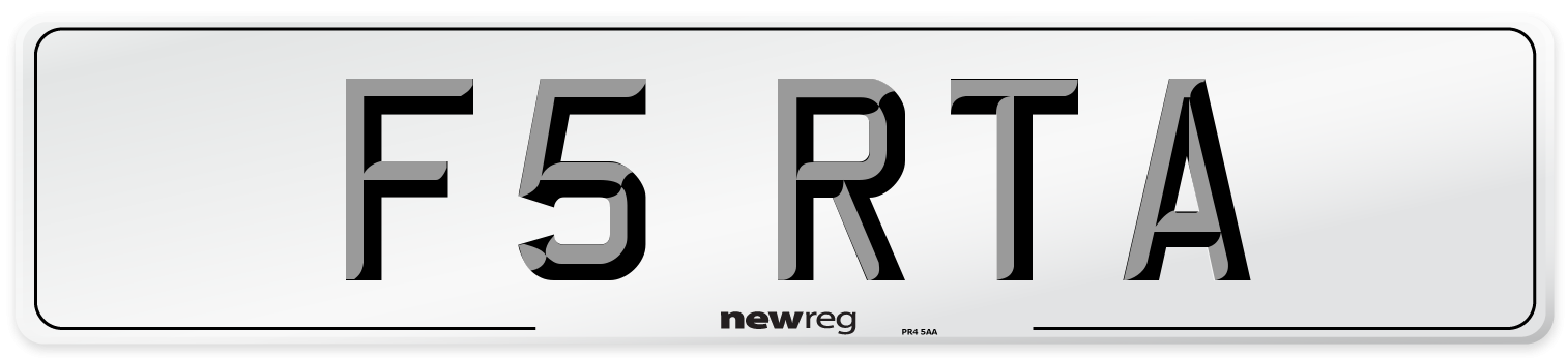 F5 RTA Front Number Plate