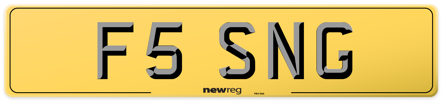 F5 SNG Rear Number Plate