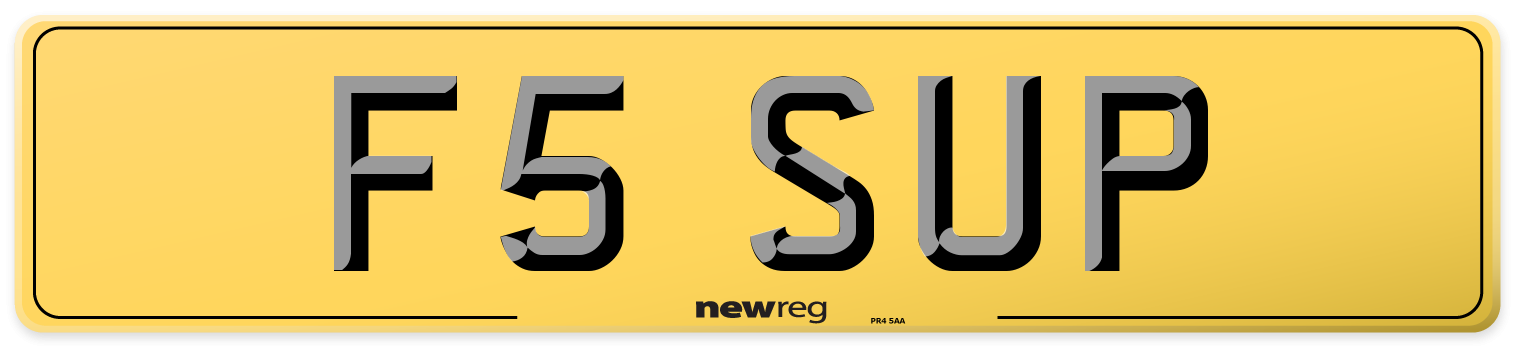 F5 SUP Rear Number Plate