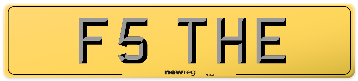 F5 THE Rear Number Plate