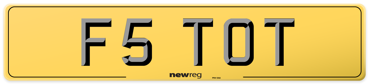 F5 TOT Rear Number Plate