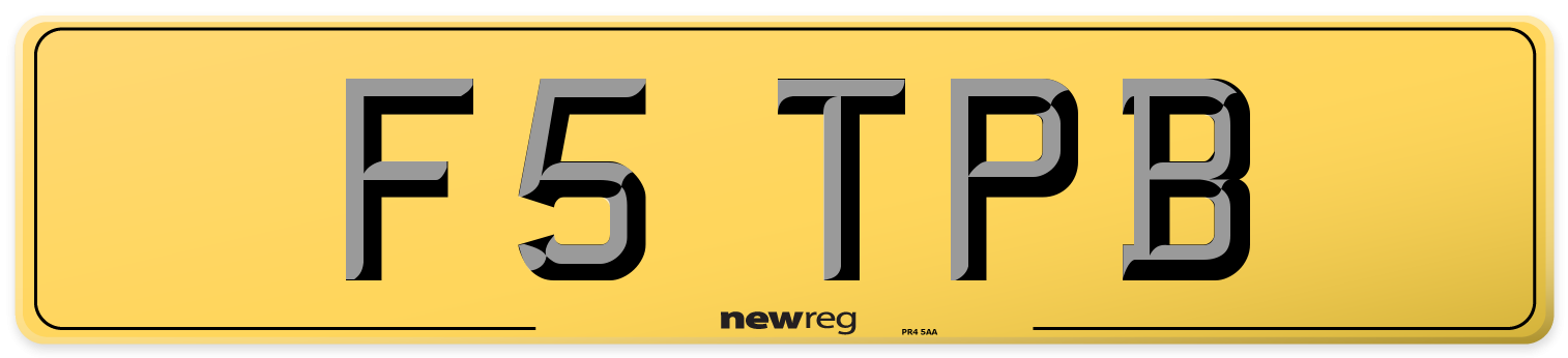 F5 TPB Rear Number Plate