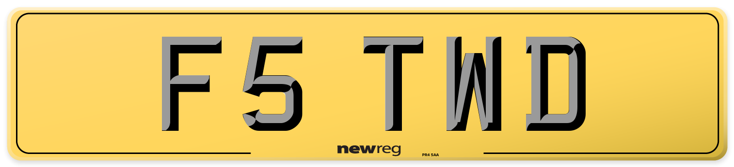 F5 TWD Rear Number Plate