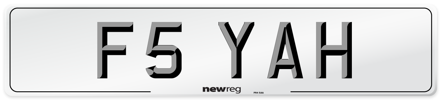 F5 YAH Front Number Plate