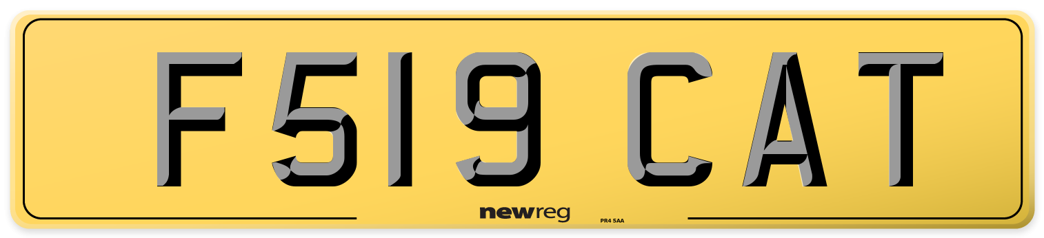 F519 CAT Rear Number Plate