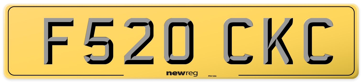 F520 CKC Rear Number Plate