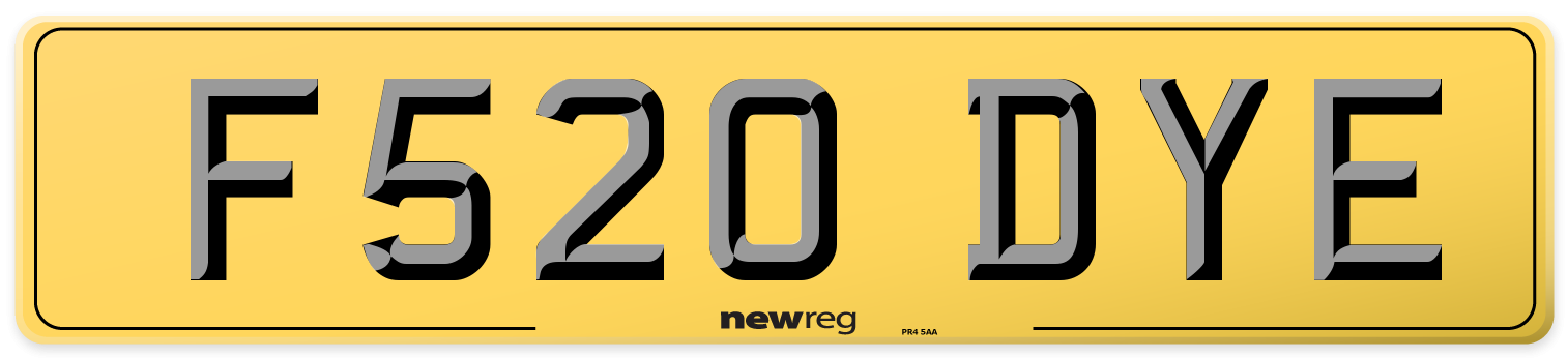 F520 DYE Rear Number Plate
